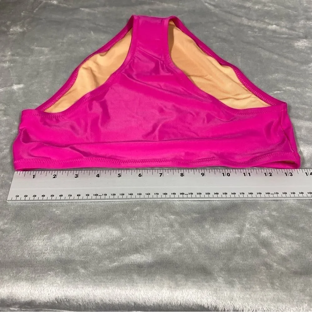 NEW J. Crew Hallie Bikini Bottom High Waist Size M Pink Radiant Fuchsia